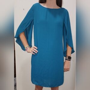 AB STUDIO BLUE FLOWY DRESS